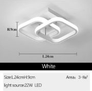 Picture of Modern Ceiling Light 22W LED Cool White 6000K, Square LED Ceiling Lights (White)