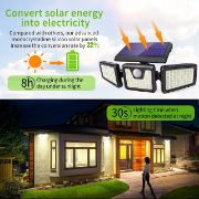 Picture of Solar Wall Lights Outdoor 3 Heads, Upgraded 74 LED Ultra Bright Solar Motion Sensor Security Lights