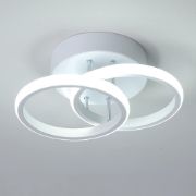 Picture of LED Ceiling Light Modern White Ceiling Lamp 2 Rings Cool White 6000K Modern Creative Design LED Ceiling Lights Fixture for Corridor Office and Bedroom