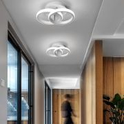 Picture of LED Ceiling Light Modern White Ceiling Lamp 2 Rings Cool White 6000K Modern Creative Design LED Ceiling Lights Fixture for Corridor Office and Bedroom