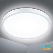 Picture of Bathroom Ceiling Light, 24W 2200LM, 150W Equivalent, 6000K Daylight White, Waterproof IP54, Dome Modern Flush Ceiling Light