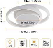 Picture of Modern Ceiling Light, 32W LED Ceiling Fixture 2350lm, Warm White 3000K, Round Ceiling Lamp for Bedroom Hallway Balcony Corridor