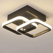 Picture of 22Watt Square LED Ceiling Lights, Modern LED Aluminum White Black Small Ceiling Lamp for Entrance Hallway Office Bedroom Kitchen