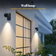 Picture of Outdoor Wall Lights, GU10 Base Up Down Exterior Wall Sconce, IP44 Black Stainless Steel Single Outside Wall Light for Garden, Patio