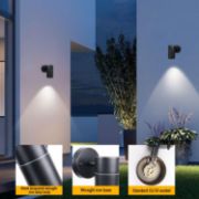 Picture of Outdoor Wall Lights, GU10 Base Up Down Exterior Wall Sconce, IP44 Black Stainless Steel Single Outside Wall Light for Garden, Patio