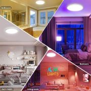 Picture of LED Ceiling Light with RGB Backlight, 24W 3200LM 3000K-6000K Dimmable, Remote Control Modern Flush Ceiling Light