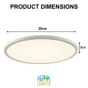 Picture of LED Ceiling Light with RGB Backlight, 24W 3200LM 3000K-6000K Dimmable, Remote Control Modern Flush Ceiling Light