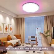 Picture of LED Ceiling Light with RGB Backlight, 24W 3200LM 3000K-6000K Dimmable, Remote Control Modern Flush Ceiling Light