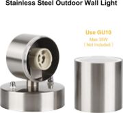 Picture of 2 Pack Stainless Steel Modern Outdoor Wall Light, Down Outside Wall Light, IP44 Waterproof