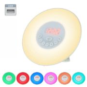 Picture of Sunrise Alarm Clocks, Wake Up Light with Sunrise/Sunset Simulation Dual Alarms Bedside Night Lamp Atmosphere Lamp USB Phone Charging Port