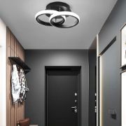 Picture of LED Ceiling Light Modern Black Ceiling Lamp, Double Rings Simple Ceiling Light Fixture LED for Corridor Kitchen Stairs Hallway