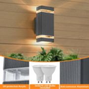 Picture of Outdoor Wall lights Up Down IP44 Waterproof, LED Wall Light PIR Motion Sensor Lamp, Front Door Lamp Modern Aluminium GU10